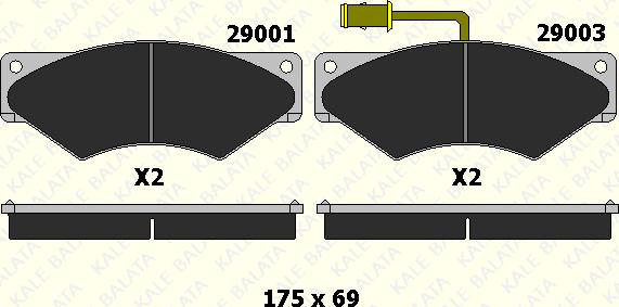 KALE 29001 200 05 - Тормозные колодки, дисковые, комплект autospares.lv