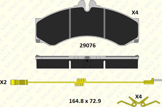 KALE 29076 200 24 - Тормозные колодки, дисковые, комплект autospares.lv