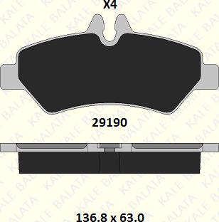 KALE 29190 190 24 - Тормозные колодки, дисковые, комплект autospares.lv