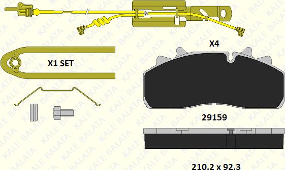 KALE 29159 301 24 - Тормозные колодки, дисковые, комплект autospares.lv