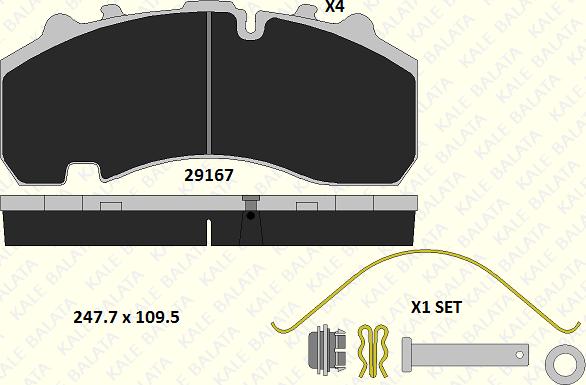 KALE 29167 300 14 - Тормозные колодки, дисковые, комплект autospares.lv