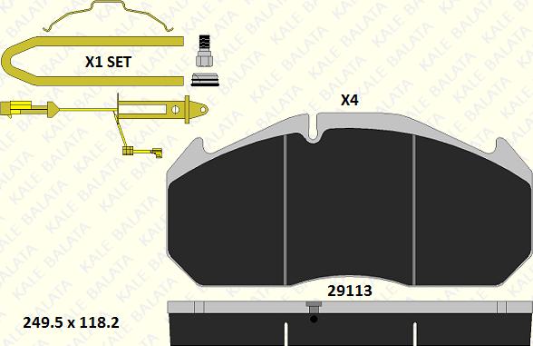 KALE 29113 282 24 - Тормозные колодки, дисковые, комплект autospares.lv