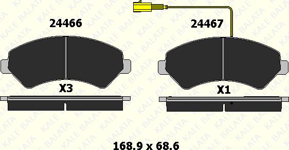 KALE 24466 190 05 - Тормозные колодки, дисковые, комплект autospares.lv