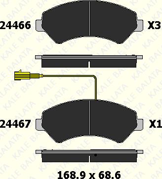 KALE 24466 190 15 - Тормозные колодки, дисковые, комплект autospares.lv