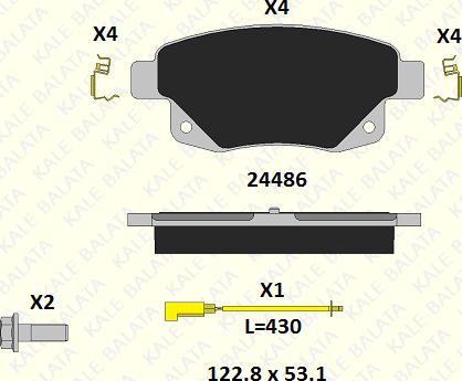 KALE 24486 170 15 - Тормозные колодки, дисковые, комплект autospares.lv