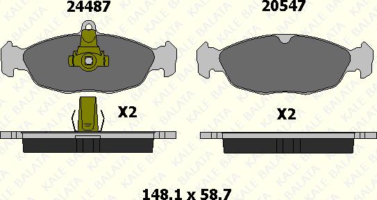 KALE 24487 166 05 - Тормозные колодки, дисковые, комплект autospares.lv