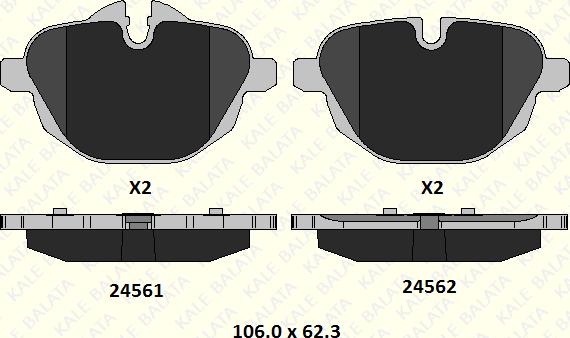 KALE 24561 180 15 - Тормозные колодки, дисковые, комплект autospares.lv