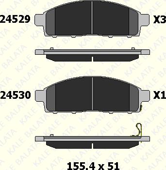 KALE 24529 160 05 - Тормозные колодки, дисковые, комплект autospares.lv