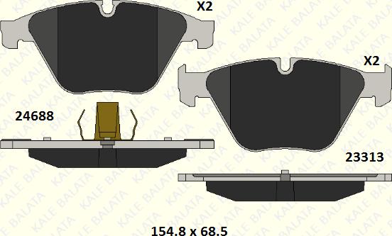 KALE 24688 192 05 - Тормозные колодки, дисковые, комплект autospares.lv