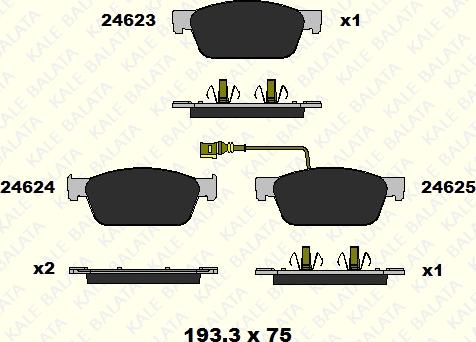 KALE 24623 181 05 - Тормозные колодки, дисковые, комплект autospares.lv