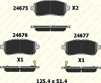 KALE 24675 165 05 - Тормозные колодки, дисковые, комплект autospares.lv