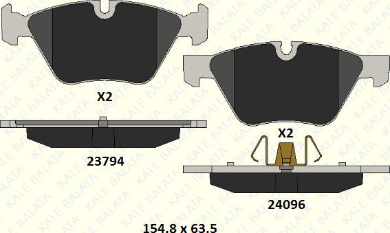 KALE 24096 203 05 - Тормозные колодки, дисковые, комплект autospares.lv