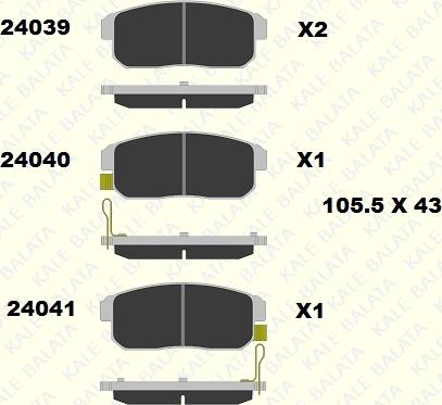 KALE 24040 144 05 - Тормозные колодки, дисковые, комплект autospares.lv