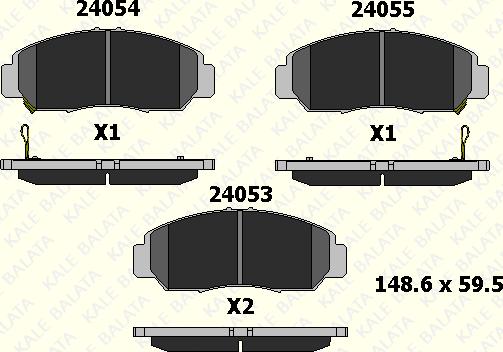 KALE 24053 170 05 - Тормозные колодки, дисковые, комплект autospares.lv