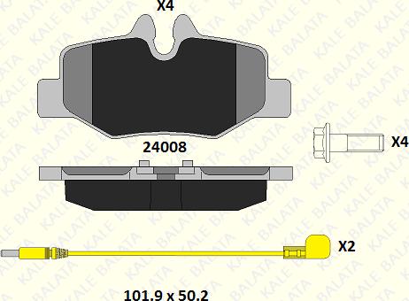 KALE 24008 177 14 - Тормозные колодки, дисковые, комплект autospares.lv