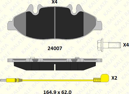 KALE 24007 202 14 - Тормозные колодки, дисковые, комплект autospares.lv