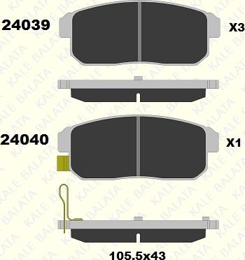 KALE 24039 144 05 - Тормозные колодки, дисковые, комплект autospares.lv