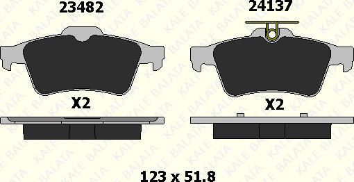 KALE 24137 165 05 - Тормозные колодки, дисковые, комплект autospares.lv