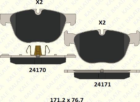 KALE 24170 197 05 - Тормозные колодки, дисковые, комплект autospares.lv