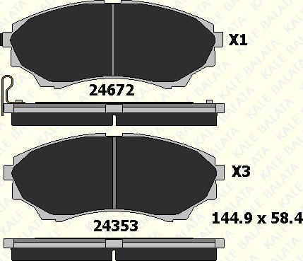 KALE 24353 150 05 - Тормозные колодки, дисковые, комплект autospares.lv