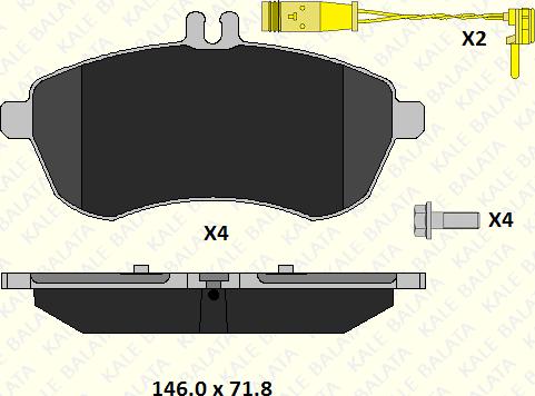 KALE 24306 206 25 - Тормозные колодки, дисковые, комплект autospares.lv