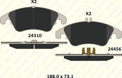 KALE 24310 194 05 - Тормозные колодки, дисковые, комплект autospares.lv