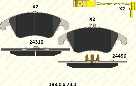 KALE 24310 194 25 - Тормозные колодки, дисковые, комплект autospares.lv