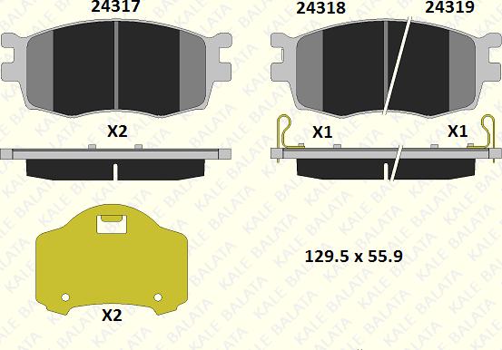 KALE 24317 177 15 - Тормозные колодки, дисковые, комплект autospares.lv