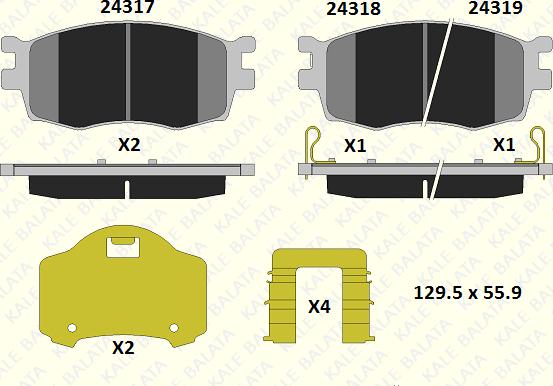 KALE 24317 177 25 - Тормозные колодки, дисковые, комплект autospares.lv