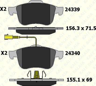 KALE 24339 200 05 - Тормозные колодки, дисковые, комплект autospares.lv