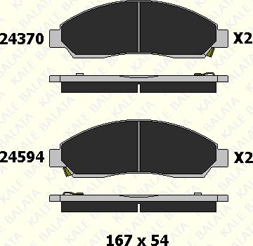 KALE 24370 161 05 - Тормозные колодки, дисковые, комплект autospares.lv