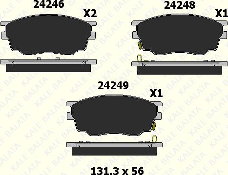 KALE 24246 170 05 - Тормозные колодки, дисковые, комплект autospares.lv