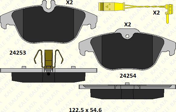 KALE 24253 179 25 - Тормозные колодки, дисковые, комплект autospares.lv