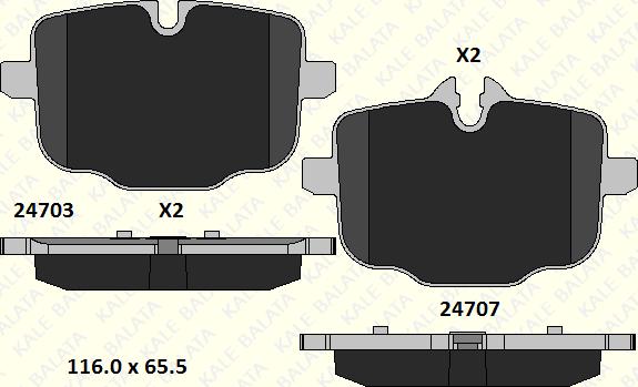 KALE 24703 180 15 - Тормозные колодки, дисковые, комплект autospares.lv