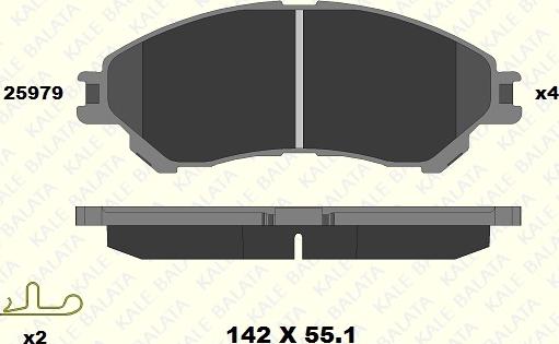 KALE 25979 168 14 - Тормозные колодки, дисковые, комплект autospares.lv