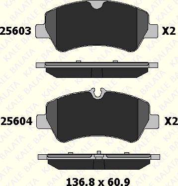 KALE 25603 175 05 - Тормозные колодки, дисковые, комплект autospares.lv