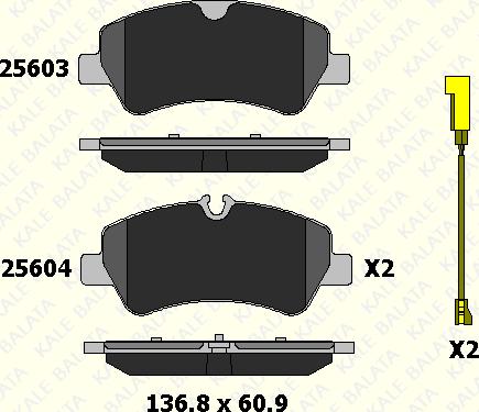 KALE 25603 175 15 - Тормозные колодки, дисковые, комплект autospares.lv