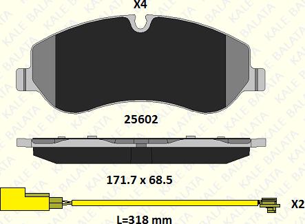 KALE 25602 174 14 - Тормозные колодки, дисковые, комплект autospares.lv