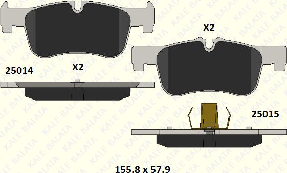 KALE 25014 183 05 - Тормозные колодки, дисковые, комплект autospares.lv