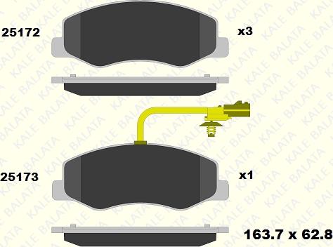 KALE 25172 180 05 - Тормозные колодки, дисковые, комплект autospares.lv