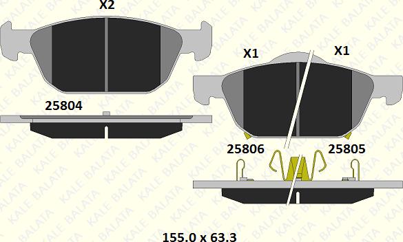 KALE 25804 170 05 - Тормозные колодки, дисковые, комплект autospares.lv