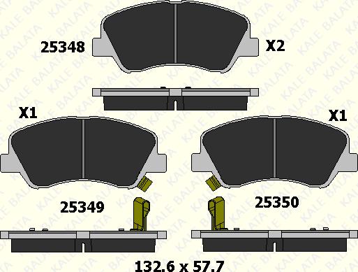 KALE 25348 175 05 - Тормозные колодки, дисковые, комплект autospares.lv