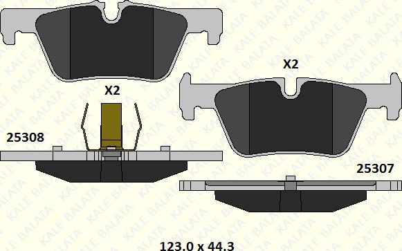 KALE 25307 172 05 - Тормозные колодки, дисковые, комплект autospares.lv