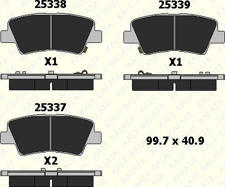 KALE 25337 157 05 - Тормозные колодки, дисковые, комплект autospares.lv