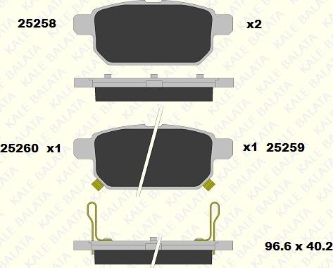 KALE 25258 143 05 - Тормозные колодки, дисковые, комплект autospares.lv