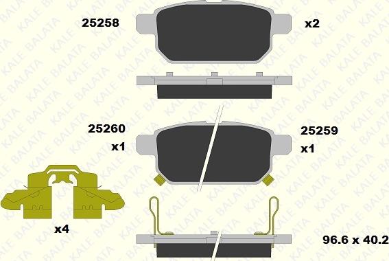 KALE 25258 143 15 - Тормозные колодки, дисковые, комплект autospares.lv