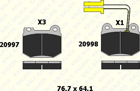 KALE 20997 165 05 - Тормозные колодки, дисковые, комплект autospares.lv