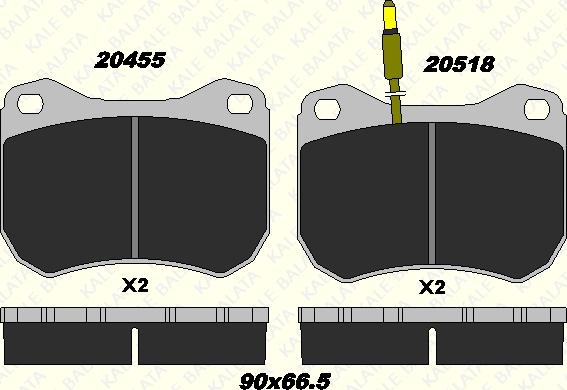 KALE 20455 190 05 - Тормозные колодки, дисковые, комплект autospares.lv