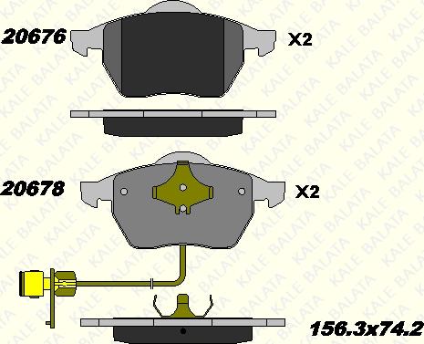 KALE 20676 196 05 - Тормозные колодки, дисковые, комплект autospares.lv