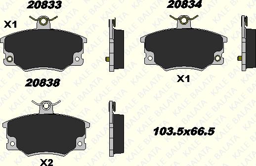 KALE 20833 171 25 - Тормозные колодки, дисковые, комплект autospares.lv